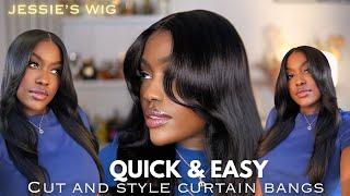 Black Friday Deal️Layered Curtain Bangs On A Closure Wig,Pre Cut 9x6 wig FtJessie’s WiglLUCY BENSON