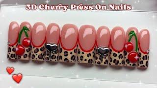 3D CHERRY PRESS ON NAILS MAKE AND PACK A PRESS ON NAIL ORDER WITH ME! PRESS ON NAIL TUTORIAL