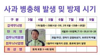 사과 병충해 발생 및 방제 시기 I 연간 방제 시기 일람표