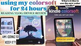 USING MY KINDLE COLORSOFT FOR 24 HOURS, REVIEW/VLOG  #kindlecolor #colorsoft #kindle #readingvlog