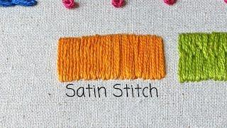 How to do satin stitch ? Hand embroidery tutorial for beginners