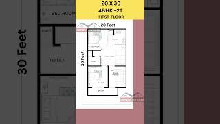 20 by 30 house plan design by empiro studio, first floor design of 2 bed room #viral #homeplan #home