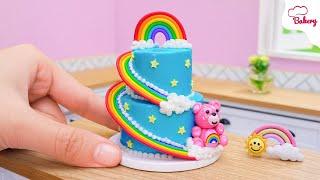 [Mini Cake ] Amazing 2-tier Rainbow Bear Cake Decorating