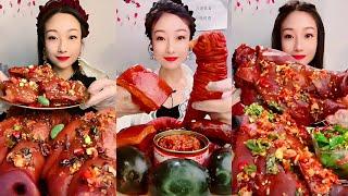 Asmr Braised Pork Belly Mukbang | 중국삼겹살찜 먹방,매운돼지갈비 먹방 | 중국먹방/삼겹살/돼지다리찐/통족발/동파육/등갈비 통보쌈 | 중국 돼지고기찜 먹방