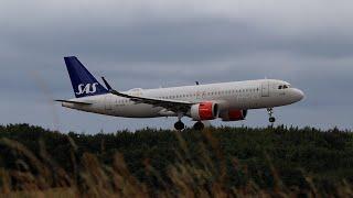 Scandinavian Airlines (SAS) A320Neo landing at Malmö Airport