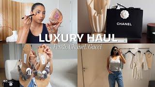 Spring makeup routine chatty grwm + luxury shopping in Selfridges + haul (Chanel, Fendi, Gucci)
