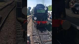 Mid Hants Railway on 11th May 2025 BR Merchant navy class 35005 Coupling Up Too Its Train At Alton 