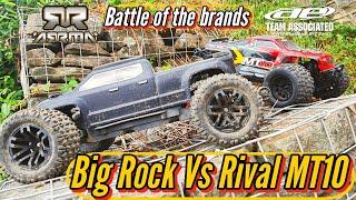 Epic RC Monster Trucks Go Head-to-Head! : Big Rock v3 vs Team Associated Rival MT10 v2