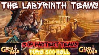 Gems of War The Labyrinth Teams HIGH MID & LOW plus PURE FACTION & Deathless 500 New Troop