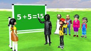 Scary Teacher 3D vs Squid Game Choose The Correct Answer in The Test Math 5 Time Challenge