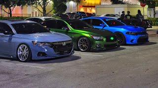 JDM vs American muscle at Fast Life Rally crazy car meet.