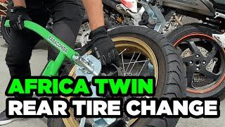 Does It Change Africa Twin Rear Tire with Tube? Rabaconda Street Bike Tire Changer