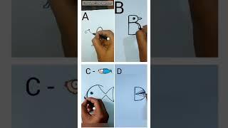 ABCD ️ | Drawings from Alphabets | Letters | easy drawings | tik tok | #shorts #viralshorts