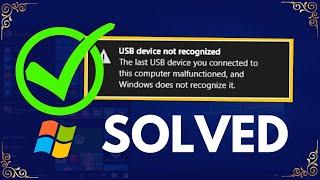 USB Device Not Recognised Error Fixed On Windows 10 / 11 / 7