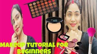 STEP BY STEP MAKEUP TUTORIAL 4 BEGINNERS || Red saree makeup look