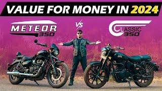 New Royal Enfield Classic 350 Vs Meteor 350 2024 ComparisonBetter Commuter & Tourer Bike To Buy?