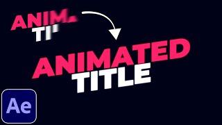 Animated Title Tutorial in After Effects | Text Animation