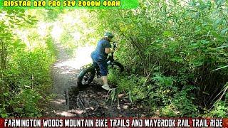 Farrington Woods Mountain bike trails, Maybrook Rail Trail. Ridstar Q20 Pro, Engwe Engine Pro 2.0