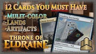 MTG 12 Best Commander Cards from Throne of Eldraine including Multi-colored, Lands & Artifacts