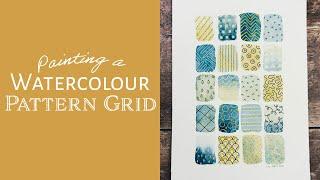 A relaxing, real time, Watercolour Painting Video with no talking | Painting a Pattern Grid