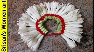 How to string sampangi flower pinnal jadai method/ Easy method to make sampangi flower garland