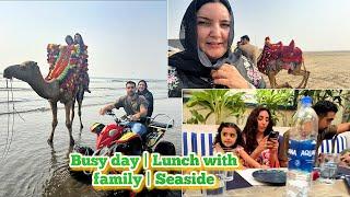 Laiba & sana matching dress/ Busy day | Lunch with family | Seaside