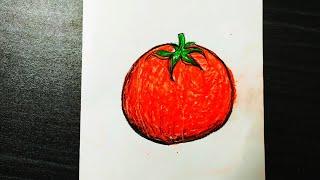 How to draw easy tomato for biggner