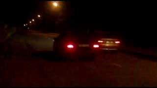 BMW E39 528i vs SAAB 93 2.0T Night drag race