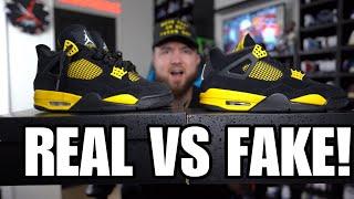 REAL VS FAKE OF THE JORDAN 4 “THUNDER” THEY ARE GETTING CLOSER THAN WE THINK!