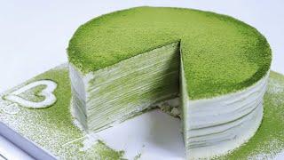 Matcha Mille Crepe Cake  NO bake, easy to make