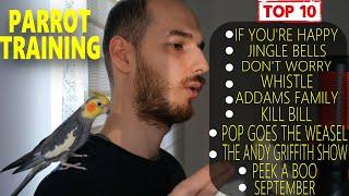 TOP 10 PARROT TRAINING SONGS EVER-Whistle Training-Teach Your Bird-Cockatiel Singing-Budgie