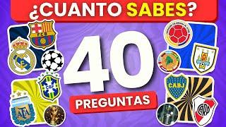 ¿Cuánto sabes de fútbol? | 40 PREGUNTAS 4 TORNEOS | Quiz de futbol