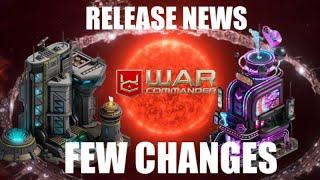 War Commander Release News / Few Changes To The Game .