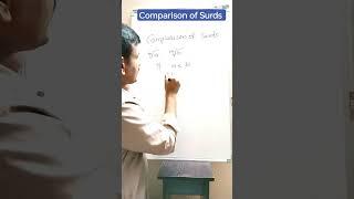 Comparison of Surds #shorts #youtubeshorts #pashamathsguru   #comparison #surds