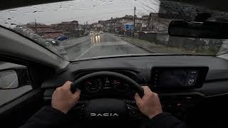 2024 Dacia Sandero ECO-G 100 LPG - POV Driving On A Rainy Day After Work