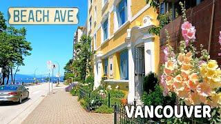  【4K】️ Downtown Vancouver BC, Canada. Amazing sunny day.  Relaxing Walk.