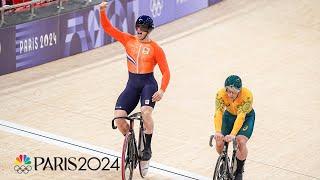 Netherlands Harrie Lavreysen wins gold in men's sprint over Matthew Richardson | Paris Olympics