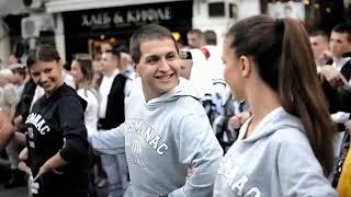 The Serbian dance "Kolo" in Belgrade on Knez Mihailova Street