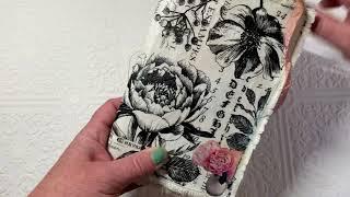 (Sold) Vintage Peony Fabric Journal