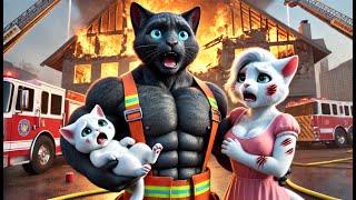 Kitten turns Birthday into Big House Fire #cat #ai #catlover #catvideos #cutecat #aiimages #aicat