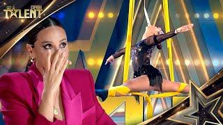 CUCHILLOS y ESPADAS en un número con TELAS AÉREAS| Audiciones 04 | Got Talent España 2024