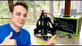 DEDEPU 2.3L Scuba Tank, Mini Diving Tank Small Lung Tank with Adapter, 40 Mins Underwater Breathing.