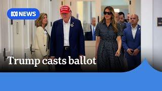 Trump joins millions of US voters casting ballots in US election | ABC News