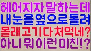 [ㅋㅋㅋㅋㅋ] 난 지금 헤어짐을 말하는데 그런 내 눈을 옆으로 돌려.. 몰래 익은 고기를 다 처먹네? 아니 뭐 이런 미친놈이!?ㅋㅋㅋㅋ