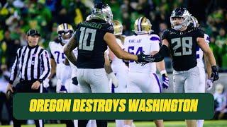 No. 1 Oregon Destroys Washington 49-21 | Ducks Land Two New Commitments | Ducks Dish Podcast