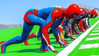 The Spider-Verse MARATHON RUNNING CHALLENGE COMPETITION - GTA V Funny Contest