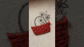 Hand Embroidery designs - Hand Embroidery work #shorts #embroidery #satinstitch