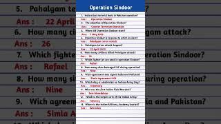 Operation Sindoor | Operation Sindoor Current Affairs | Current Affairs 2025 |