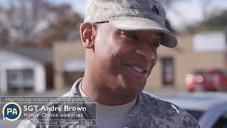 Election 2016, US Army Sergeant Andre Brown voicing his opinion