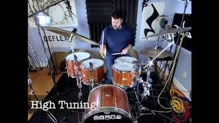 Zebra Drums mahogany kit (+snare) demo by Justin Scott